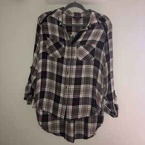 black, grey, & red flannel